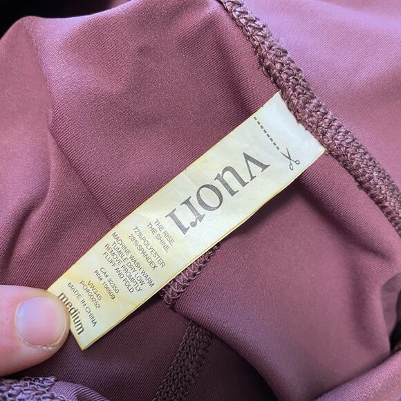 Vuori High Rise Racer Side Stripe Dusty Rose Leggings Size Medium - Picture 6 of 9